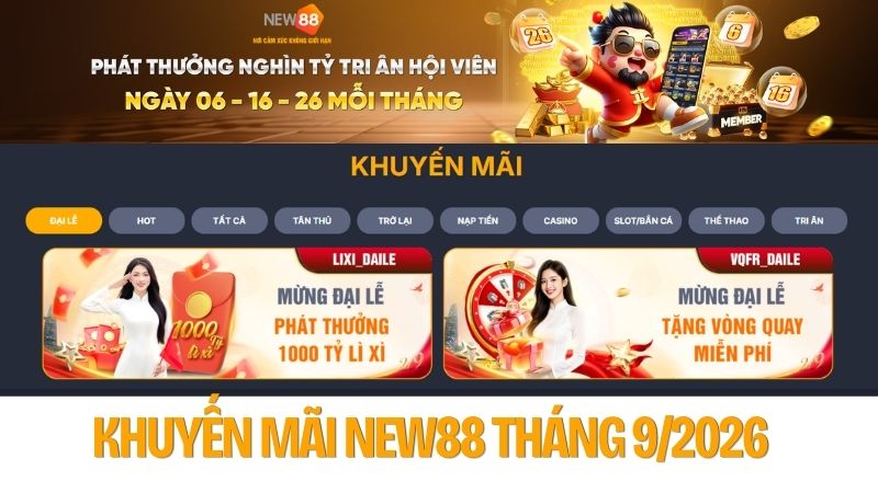 Khuyến Mãi NEW88 Tháng 8/2026